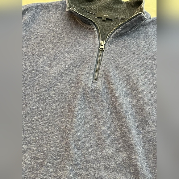 Vince mens navy blue quarter zip pullover sweatshirt size extra large - Picture 3 of 4